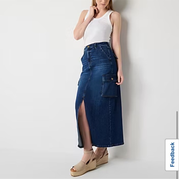 NWT ANA cargo maxi denim skirt. Fashionable - Picture 3 of 12